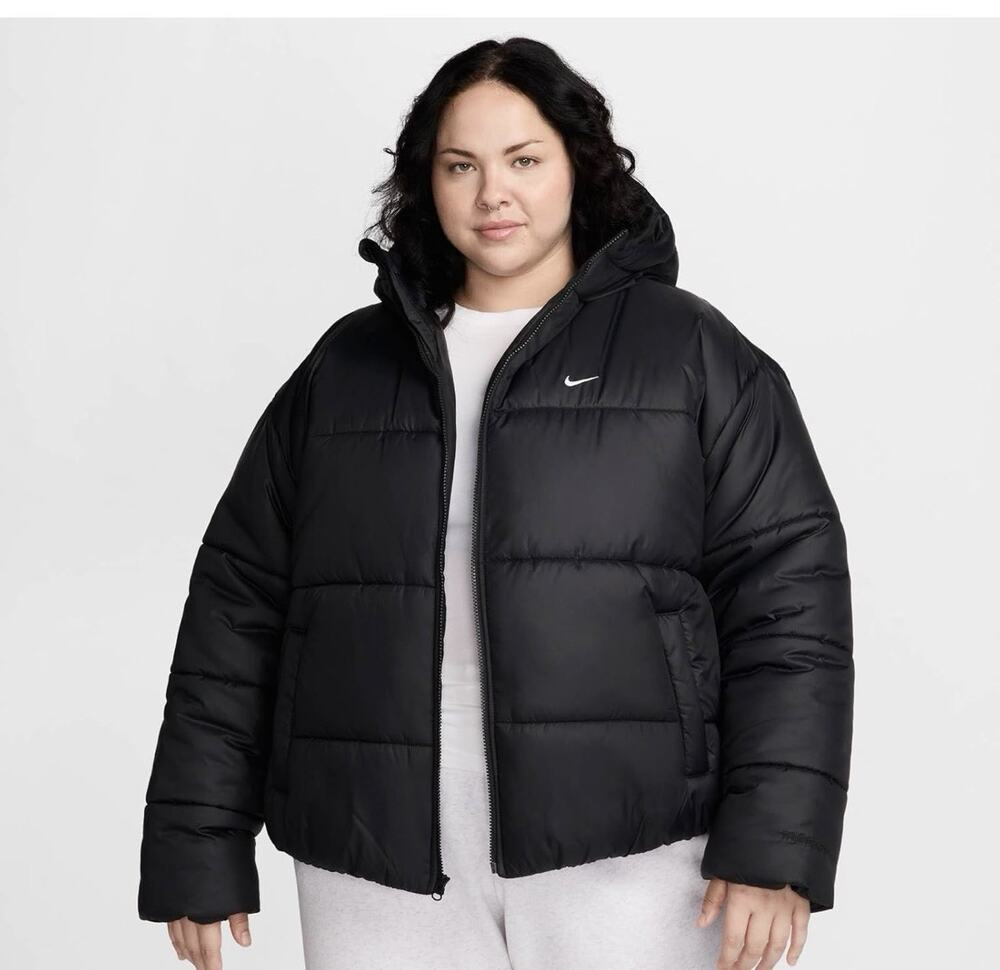 NWT Nike Sportswear Classic Puffer Therma-Fit Loose Hooded Jacket in Black Sz 3X
